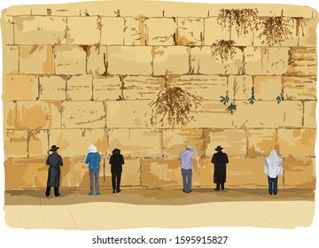 Wailing Wall In Old Jerusalem. Israel.