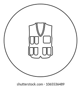 Waiscoat black icon in circle outline