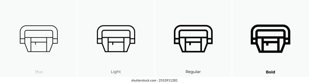 waist bag icon. Thin, Light Regular And Bold style design isolated on white background