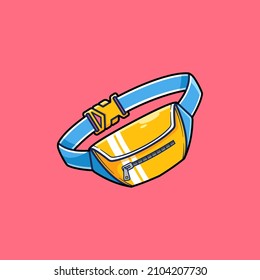 Waist bag illustration. Suitable for stickers, icons and others.