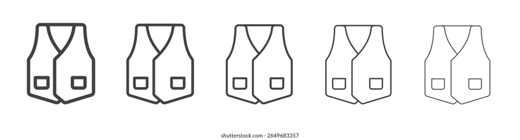 waist coat icon flat thin illustration symbol