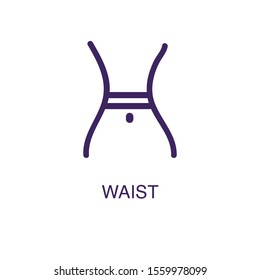 Waist element in flat simple style on white background. Waist icon, with text name concept template