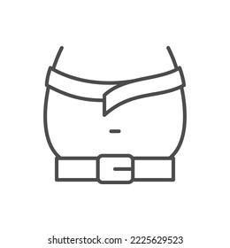 Waist measurement line outline icon