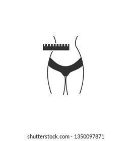 Waist with meter icon in simple design. Vector illustration