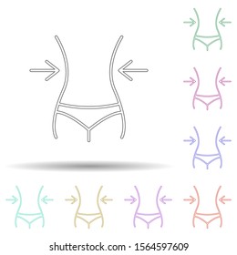 Waist multi color icon. Simple thin line, outline vector of spa icons for ui and ux, website or mobile application