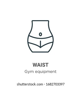 Waist outline vector icon. Thin line black waist icon, flat vector simple element illustration from editable gym and fitness concept isolated stroke on white background