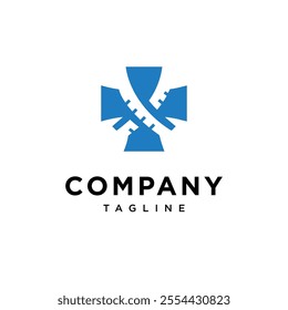 Waist Ruller Medical cross logo icon vector