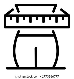 Waist size icon. Outline waist size vector icon for web design isolated on white background
