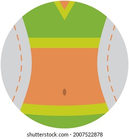 Icono del vector de parte del cuerpo delgado de la cintura aislado en blanco