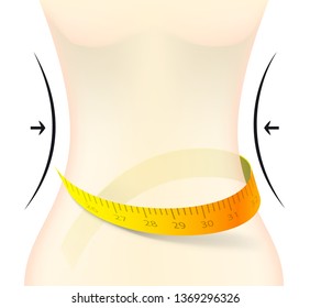 Waist and tape size measure. Vector illustration on white background. Ready for your design. EPS10.	