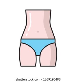 waist vector flat color icon 