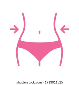 Slimming Waist. Woman Loss Weight Line Icon. Shape Waistline Control  Outline Icon. Female Body Slimming Linear Pictogram. Isolated Vector  Illustration. 5725284 Vector Art at Vecteezy