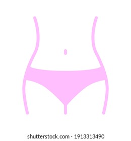 waist, waistline, weight loss. linear icon color editable
