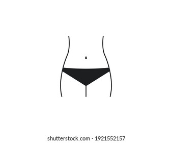 Waist, weight loss icon. Vector illustration.