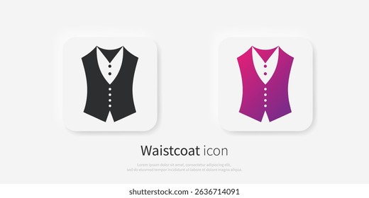 Waistcoat, classic vest icon silhouette. Waistcoat, classic vest logo isolated. Vector illustration.