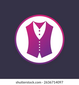 Waistcoat, classic vest icon silhouette. Waistcoat, classic vest logo isolated. Vector illustration.