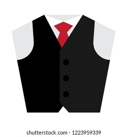 Waistcoat flat icon. You can be used icon waistcoat for several purposes like: websites, UI, UX, print templates, presentation templates, info-graphics, web and mobile phone apps.