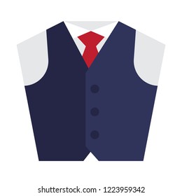 Waistcoat flat icon. You can be used icon waistcoat for several purposes like: websites, UI, UX, print templates, presentation templates, info-graphics, web and mobile phone apps.