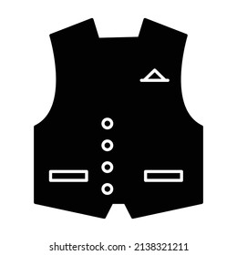  waistcoat Glyph Style vector icon which can easily modify or edit 