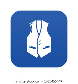 Waistcoat icon blue vector isolated on white background