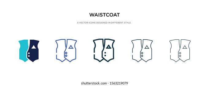 waistcoat icon in different style vector illustration. two colored and black waistcoat vector icons designed in filled, outline, line and stroke style can be used for web, mobile, ui