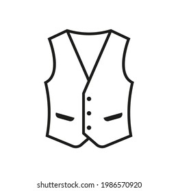 Waistcoat icon. Line style. Vector.