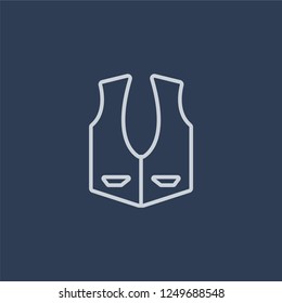 Waistcoat icon. Waistcoat linear design concept from Clothes collection. Simple element vector illustration on dark blue background.