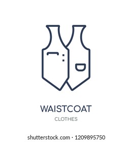 Waistcoat icon. Waistcoat linear symbol design from Clothes collection. Simple outline element vector illustration on white background.