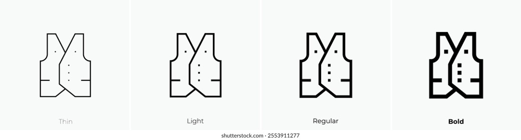 waistcoat icon. Thin, Light Regular And Bold style design isolated on white background