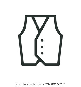 Waistcoat-Symbol einzeln, Hochzeitsweste, Vektorsymbol mit bearbeitbarem Hub