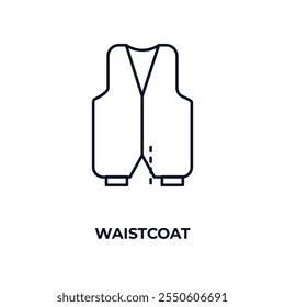 waistcoat outline icon. Linear vector from clothes concept. Thin line waistcoat icon isolated on white background