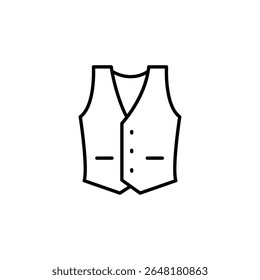 Waistcoat Outline Icon Representing Formal Clothing Style And Elegance