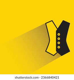 waistcoat with shadow on yellow background