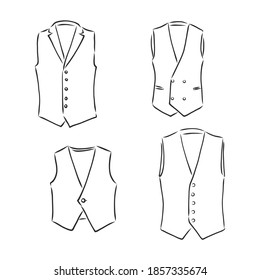 Waistcoat sketch icon for web, mobile and infographics. Hand drawn vector isolated icon. vest vector sketch illustration