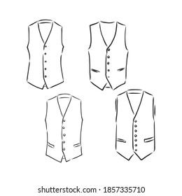 Waistcoat sketch icon for web, mobile and infographics. Hand drawn vector isolated icon. vest vector sketch illustration