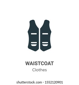 Waistcoat vector icon on white background. Flat vector waistcoat icon symbol sign from modern clothes collection for mobile concept and web apps design.