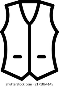 Waistcoat Vector illustration on a transparent background.Premium quality symbols.Stroke vector icon for concept and graphic design.