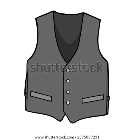 waistcoat vector illustration,isolated on white background,top view