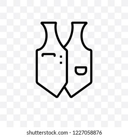 Waistcoat vector linear icon isolated on transparent background, Waistcoat transparency concept can be used for web and mobile