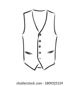 Waistcoat vector sketch icon isolated on background. Hand drawn Waistcoat icon. classic vest, vector sketch illustration