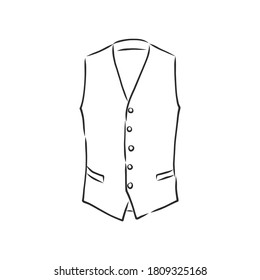 Waistcoat vector sketch icon isolated on background. Hand drawn Waistcoat icon. classic vest, vector sketch illustration