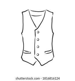 Waistcoat vector sketch icon isolated on background. Hand drawn Waistcoat icon. classic vest, vector sketch illustration