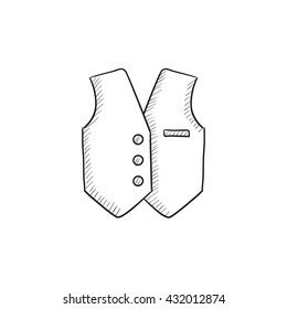 Waistcoat vector sketch icon isolated on background. Hand drawn Waistcoat icon. Waistcoat sketch icon for infographic, website or app.