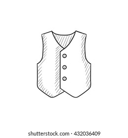 Waistcoat vector sketch icon isolated on background. Hand drawn Waistcoat icon. Waistcoat sketch icon for infographic, website or app.