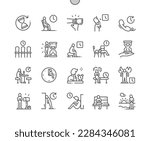 Wait. Angry waiting. Clock, hour, minute. Waiting room. Pixel Perfect Vector Thin Line Icons. Simple Minimal Pictogram