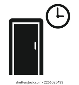 Wait area door icon simple vector. Waiting room. Patient person