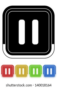 Wait button retro colors square