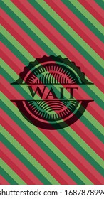 Warten Sie auf Weihnachten-Badge-Hintergrund. Vektorillustration Illustration. Detaillierte Angaben.