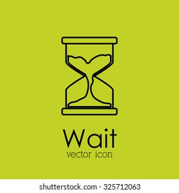 Wait concept with hourglass design, vector illustration eps 10