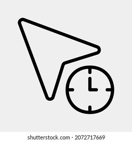 Wait cursor icon vector illustration in line style, use for website mobile app presentation